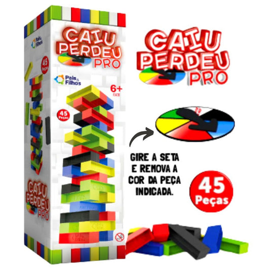 Jogo Caiu Perdeu Pro 45 Blocos Coloridos