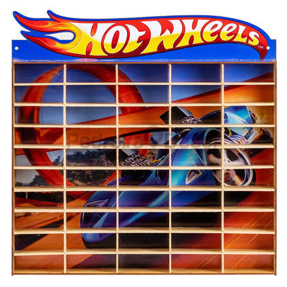 Estante Porta Hot Wheels Para 50 Carrinhos Mdf Adesivado