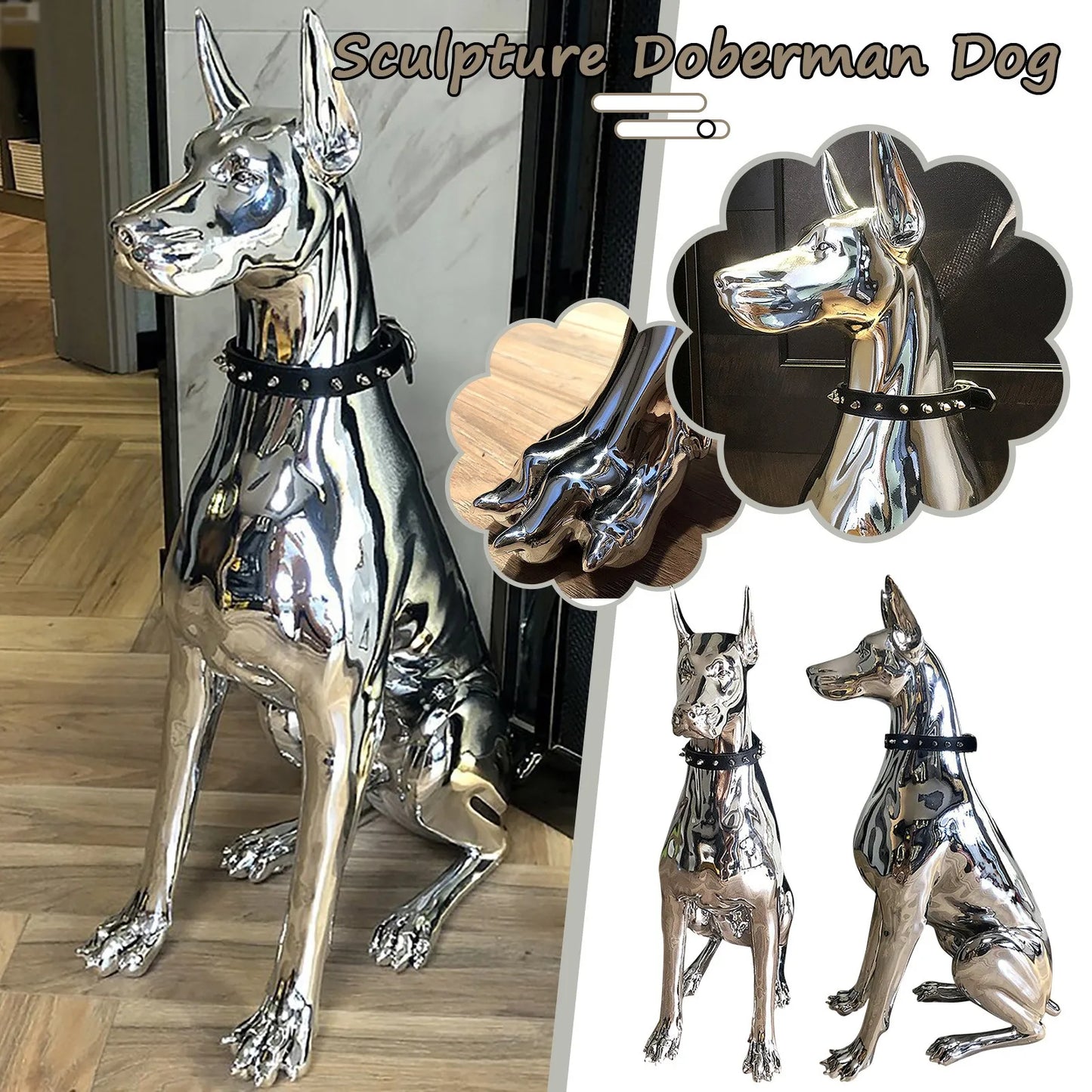 Escultura Doberman em Resina