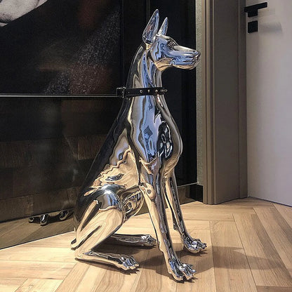 Escultura Doberman em Resina