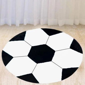 Tapete De Pelúcia infantil Para Quarto Bola De Futebol 0,70cm X 0,70cm