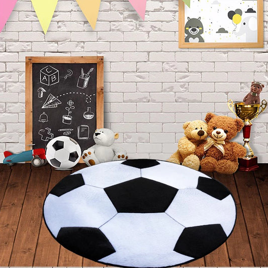 Tapete De Pelúcia infantil Para Quarto Bola De Futebol 0,70cm X 0,70cm