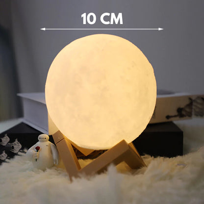 Luminária De Lua Cheia 3d Led Abajur Decoração