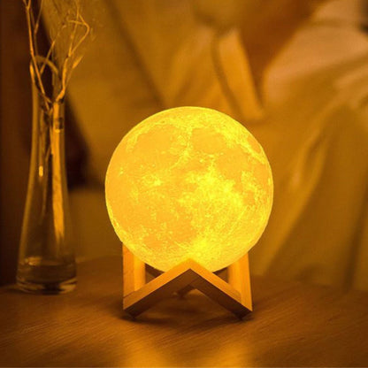 Luminária De Lua Cheia 3d Led Abajur Decoração