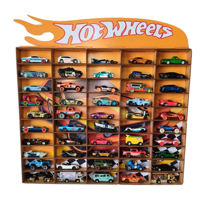 Estante Porta Hot Wheels Para 50 Carrinhos Mdf Adesivado